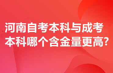 河南自考本科与成考本科哪个含金量更高?